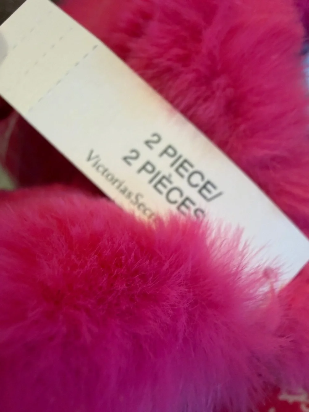 VICTORIA’S SECRET Faux Fur Trim Pink Fishnet Slippers - Picture 6 of 12